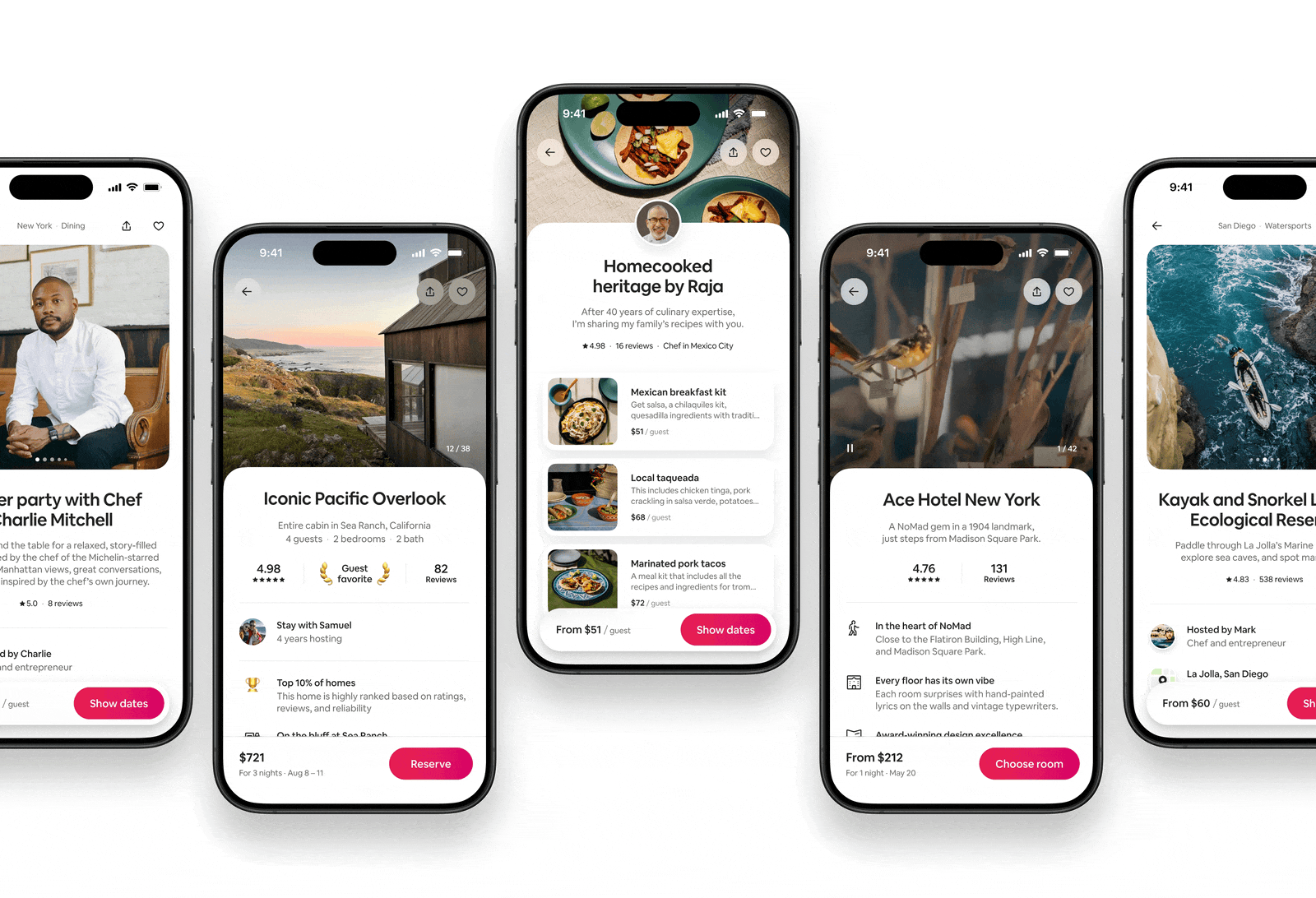 PDP Design surfaces across Homes, Experiences, Hotels, and more